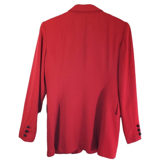 HUGO BUSCATI Size 2 Red Solid Blazer, Button Front, Shoulder Pads Jacket - Picture 7 of 8